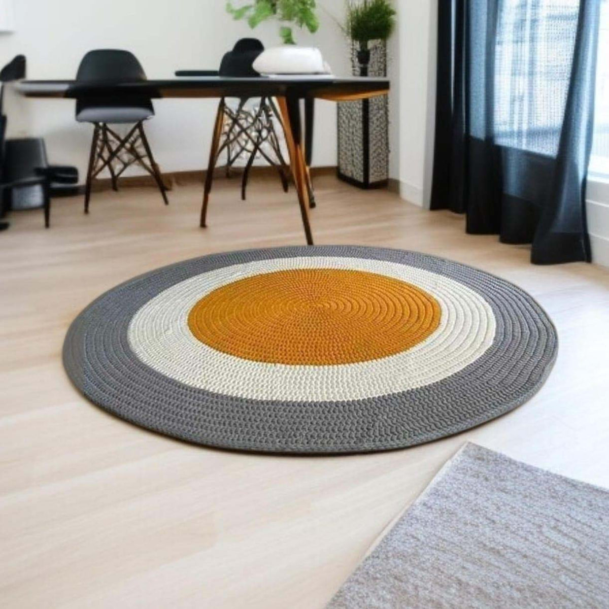 Cotton Anti-Slip Doormat for Home & Bathroom Entrance Multicolor Round Mat (70 cm) Image 3