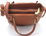 Handbag For Women And Girls Stylish Tan PU Leather Bag Image 4