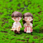 Ktrading Cute Sweety Sitting Lovers Romantic Couple Showpiece Miniature Figurine Romantic Gifts Wedding Decor Cake Decor Showpiece 1 Boy 1 Girl Small Image 2