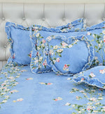 Cotton (90x100 Inch) Double Size Bedsheet With 2 Pillow Cover in Blue Color Image 2