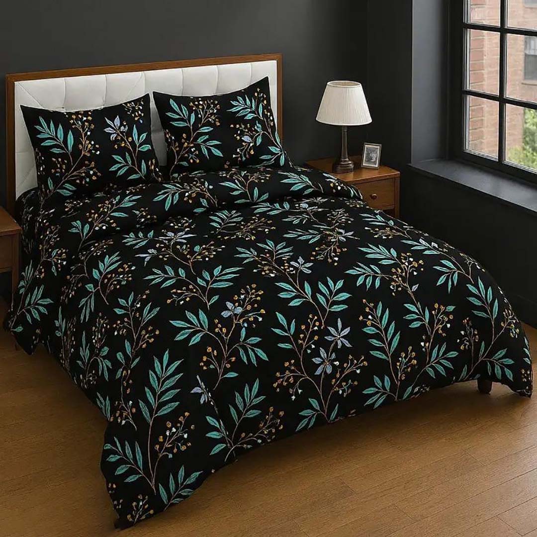 Glace Cotton (90x100 Inch) Double Size Bedsheet With 2 Pillow Cover in Multicolor Image 1