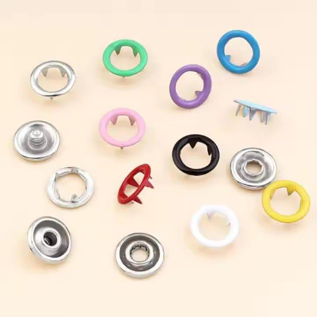 100 Pcs Silver Snap Button Set With Hand Snap Fastener Plier Tool Used To Connect Two Pieces Of Material Together Image 4