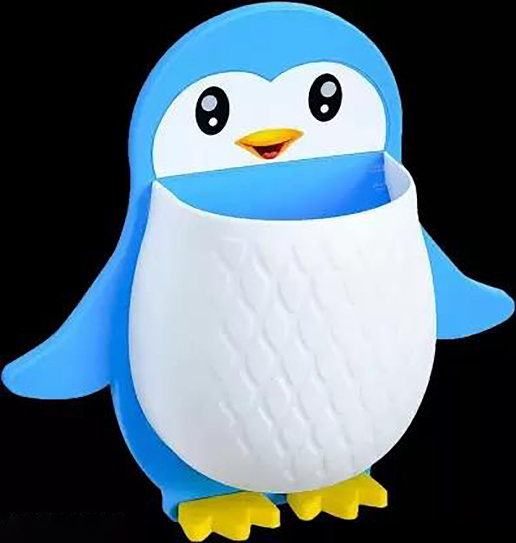 1Pc Penguins Shape Toothbrush Holder Plastic Stand For Toothpaste Comb Brush Cream Lotion Kids Bathroom Cup Drain Waterproof Self Adhesive Image 3