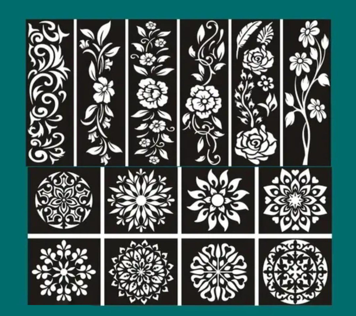 Stylestickers Mehandi Design Stickers For Hand Latest Mehandi Design Stencils For Girls Women Kids Easy To Use Best Mehandi Design Stencils Stcikers Collection Design No Ak911 Image 1