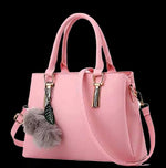 Handbag For Women And Girls Stylish Pink Canvas & Leather Bag Image 1