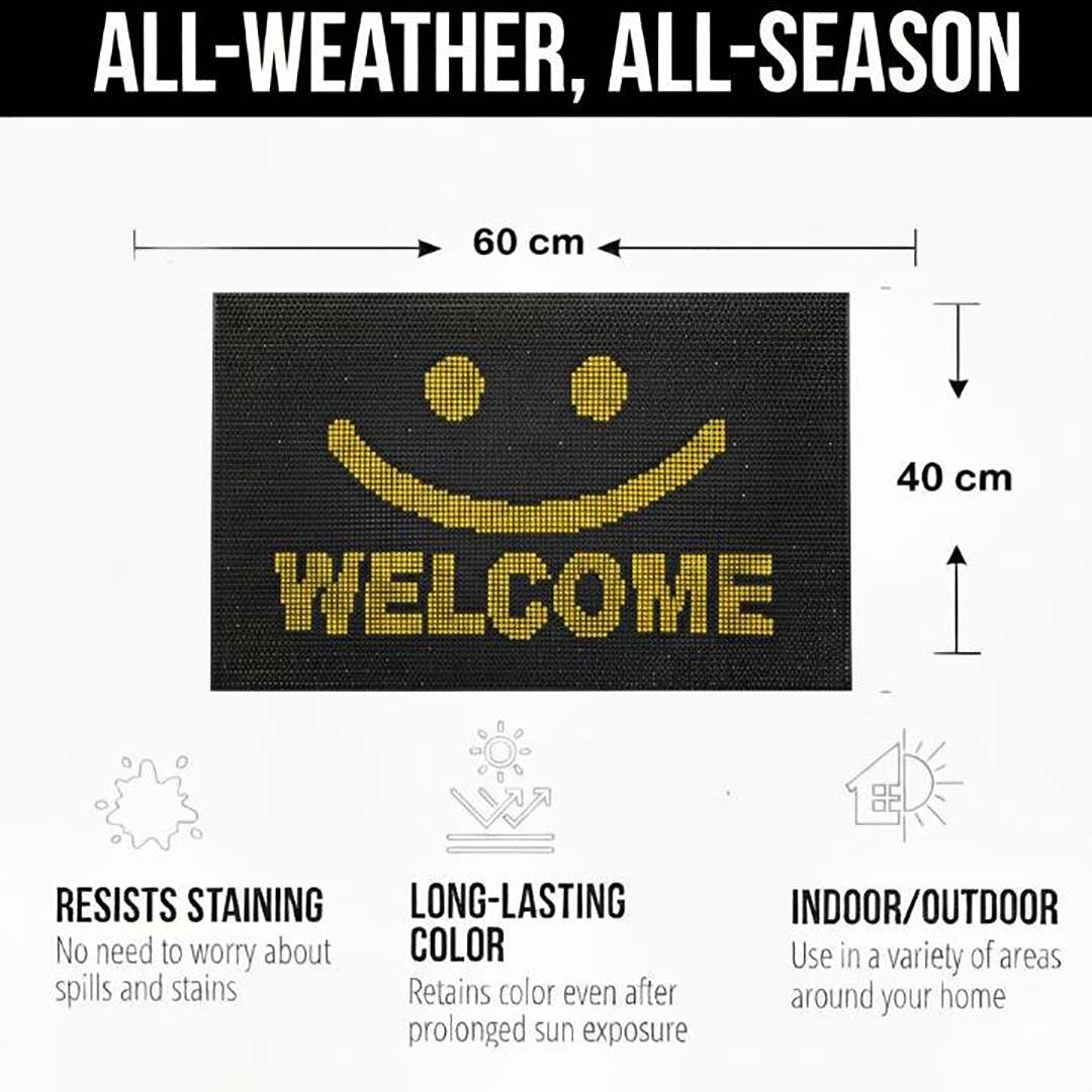 PVC Anti-Slip Doormat for Home & Bathroom Entrance Black Rectangular Mat (2x3 Feet) Image 3