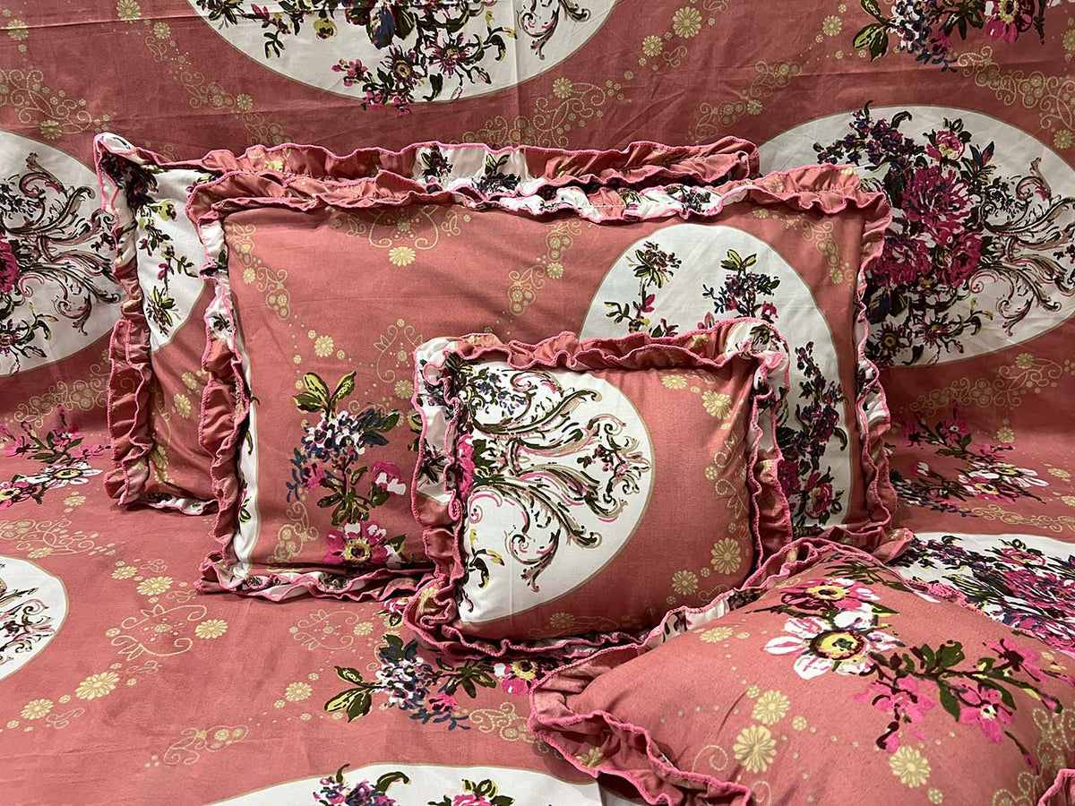 Cotton (90x100 Inch) Double Size Bedsheet With 2 Pillow Cover in Multicolor Image 2