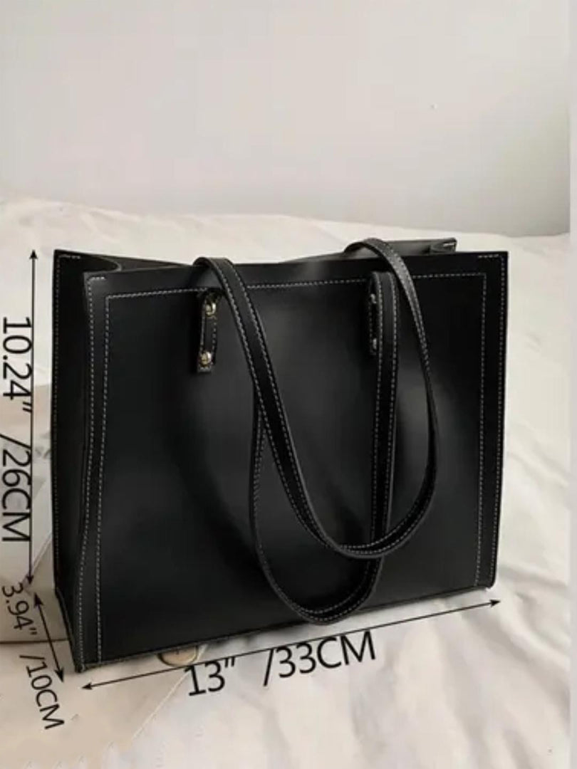 Handbag For Women And Girls Stylish Black PU Leather Bag Image 2