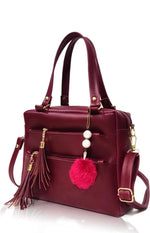 Handbag For Women And Girls Stylish violet PU Leather Bag Image 2
