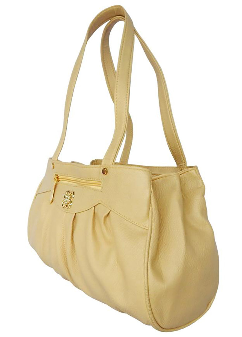 Handbag For Women And Girls Stylish Yellow PU Leather Bag Image 2