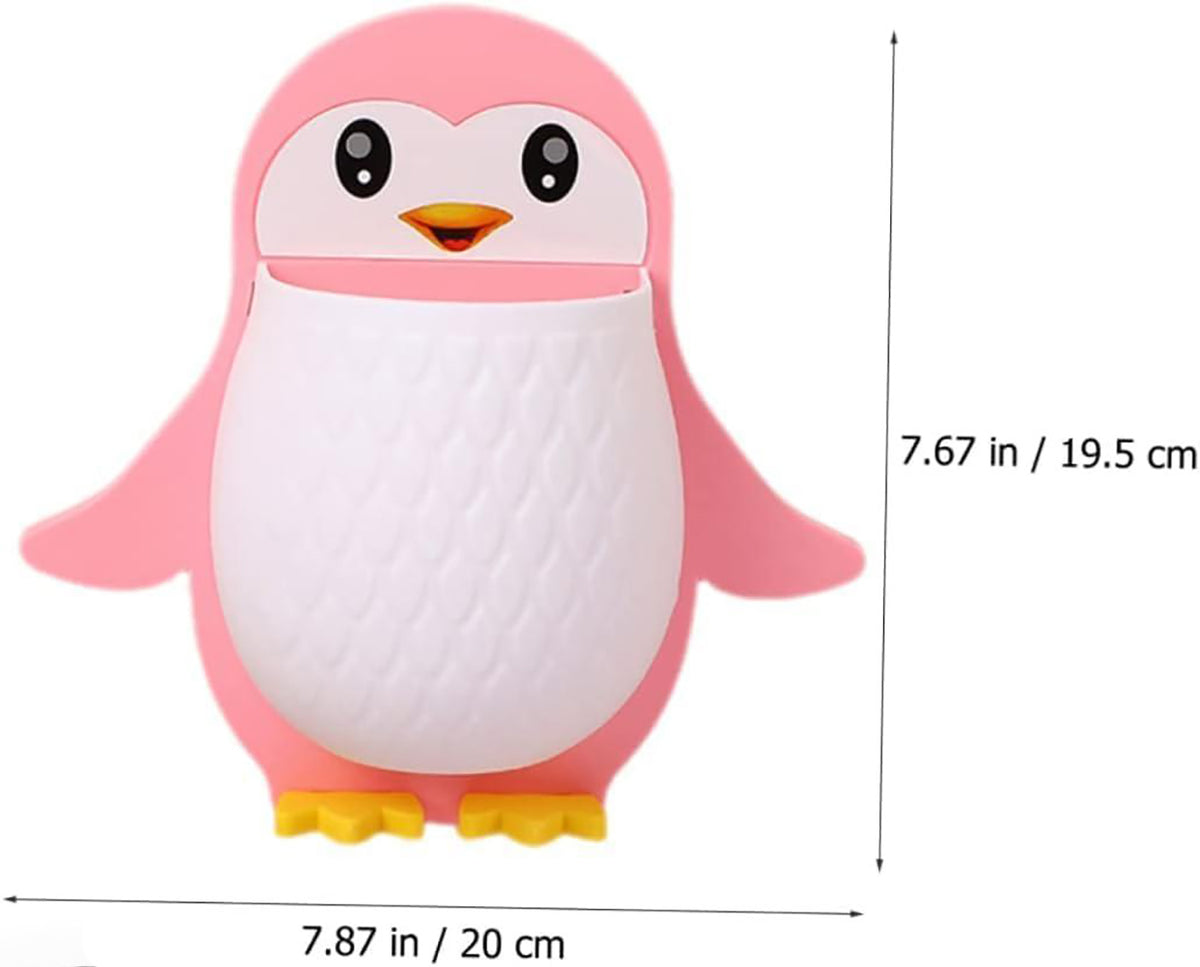 Plastic Wall Mounted Penguin Design Toothpaste Holder Unique Design Wall Mounted Self Adhesive Storage Wall Mount Toothbrush Holder Wall Mount Remote And Mobile Stand Pack Of 3 Image 3