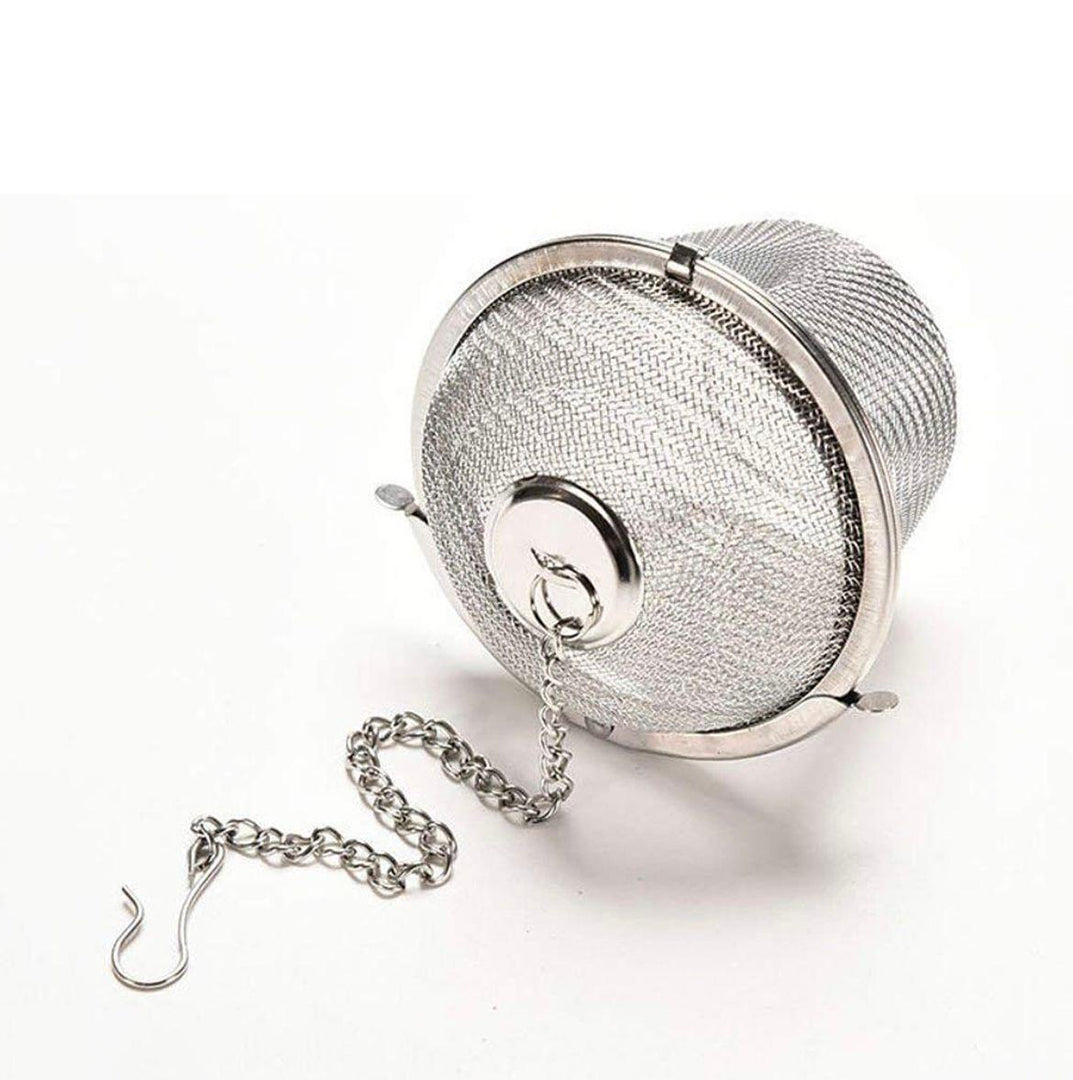 Stainless Steel Mesh Tea Infuser For Loose Leaf Tea With Chain Hook Saucerfine Mesh Tea Strainers Classic Tea Infuser For Brew Tea Image 4