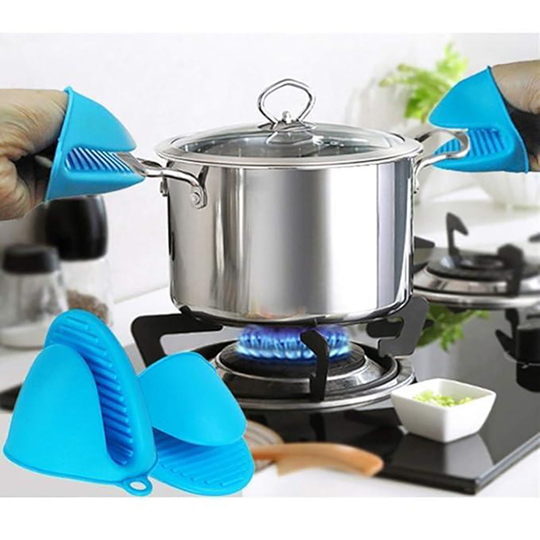 Set Of 2 Pcs Silicone Heat Resistant Cooking Pinch Mitts Microwave Oven Hand Gloves Baking Oven Gloves Cooking Pinch Grips Kitchen Heat Resistant Solution Multicolor 1 Pair Image 1