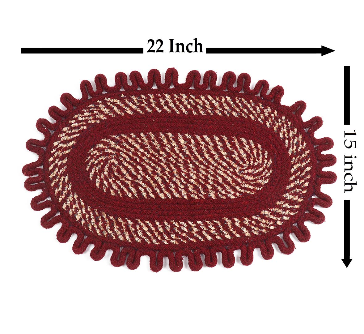 Cotton Anti-Slip Doormat for Home & Bathroom Entrance Multicolor oval Mat (2x3Feet) 2 Pcs Image 2