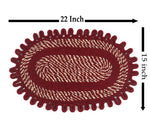 Cotton Anti-Slip Doormat for Home & Bathroom Entrance Multicolor oval Mat (2x3Feet) 2 Pcs Image 2