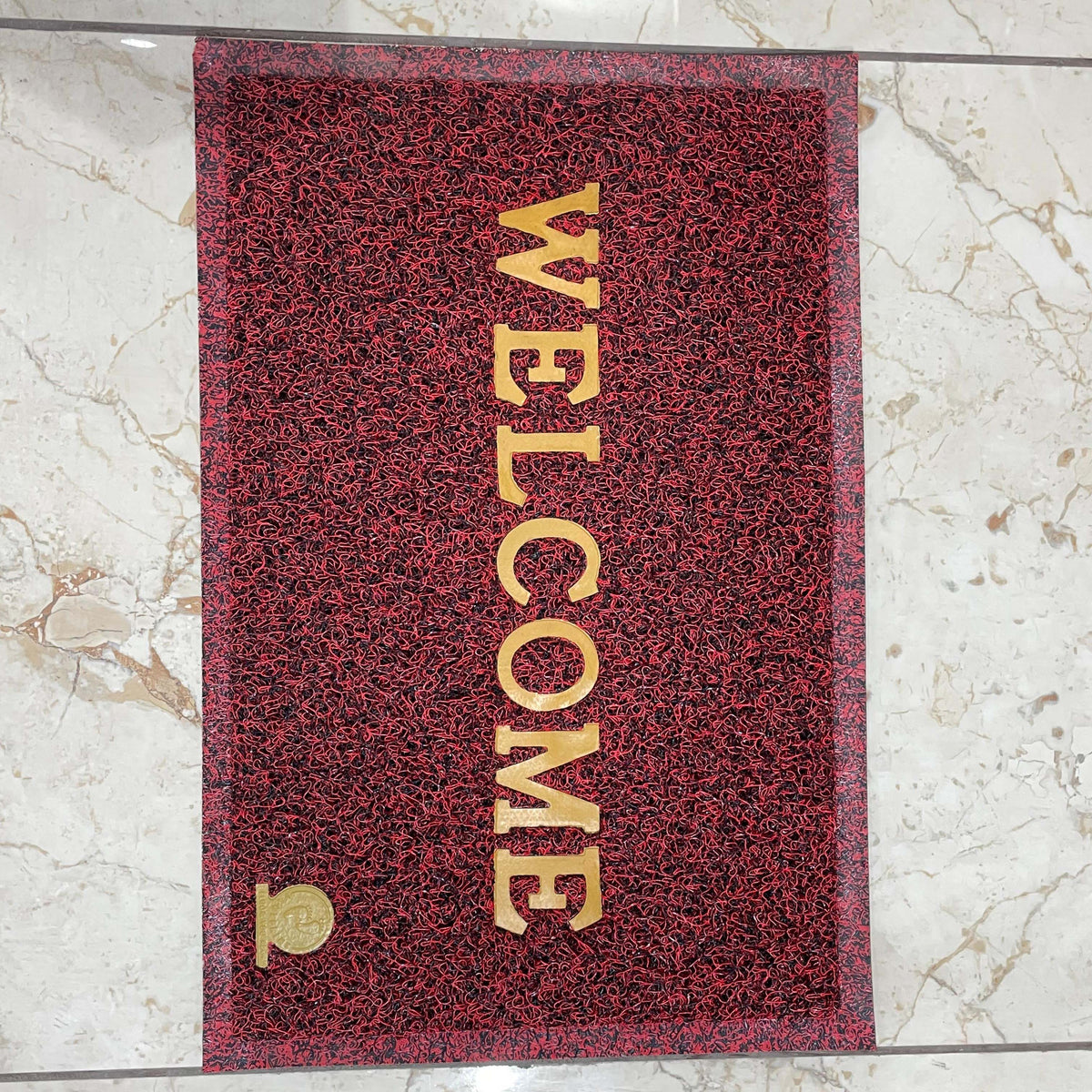 PVC Anti-Slip Doormat for Home & Bathroom Entrance Red Rectangular Mat (40x60 cm) Image 2