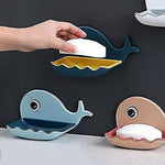 Pack Of 2 Self Draining Fish Shape Cute Soap Plastic Dish Adhesive Waterproof Wall Mounted Bar Soap Dish Holder Organizer Rack Hanging Bathroom Soap Tray For Bathroom Image 3
