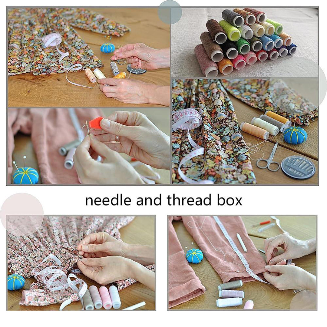 Portable Sewing Kit Fapiwen Home Sewing Kit Diy Sewing Supplies For Adults And Kids Sewing Supplies And Accessories Contains 12 Spools Of Thread Of 100M Sewing Needles And Tape Measure Etc Image 3
