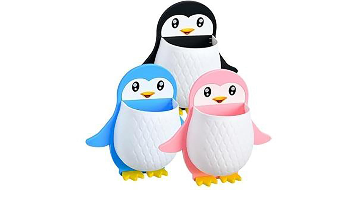 2Pcs Penguin Storage Wall Mounted Trash Can Remote Control Holder Phone Remote Wall Phone Holder Remote Holder Stand Remote Holder For Wall Remote Holder Wall Mount Wall Holder Image 2