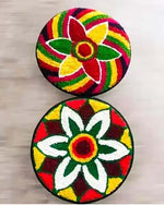 Cotton Anti-Slip Doormat for Home & Bathroom Entrance Multicolor Rectangular Mat (60 cm) 2 Pcs Image 1