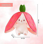 Strawberry Rabbit Plushie Cute Bunny Soft Toy Image 2