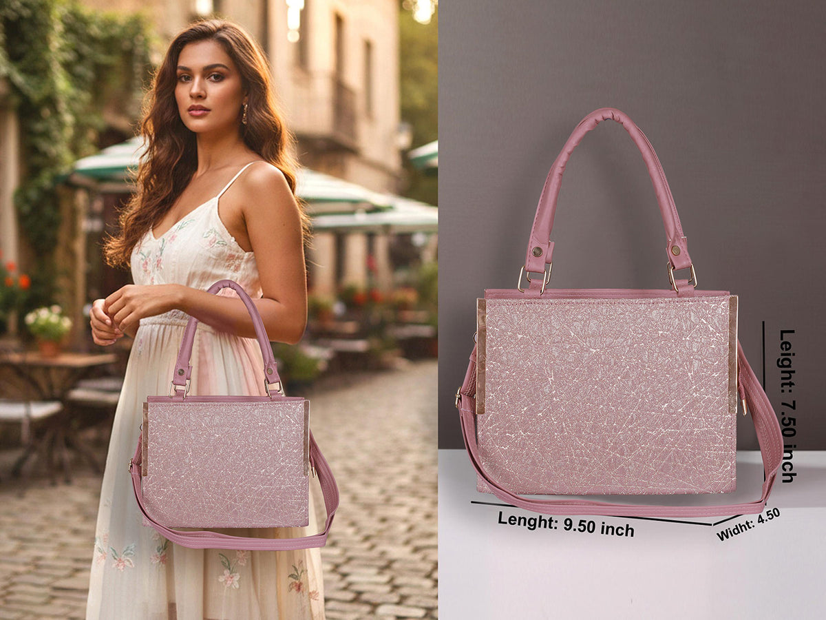 Handbag For Women And Girls Stylish Brown PU Leather Bag Image 2