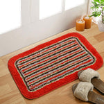 Microfiber Anti-Slip Doormat for Home & Bathroom Entrance Red Rectangular Mat (40x60 cm) 2 Pcs Image 2