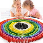 120 Pcs 12 Color Wooden Dominos Blocks Set Building Block For Kids Game Educational Play Toy Domino Racing Toy Game Image 1