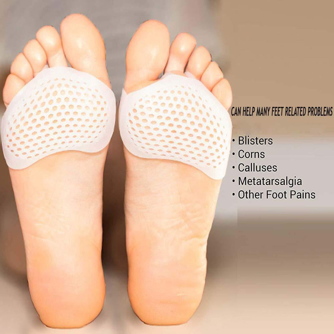 Soft Silicon Gel Half Toe Sleeve Forefoot Pads For Pain Relief Heel Front Socks Image 2