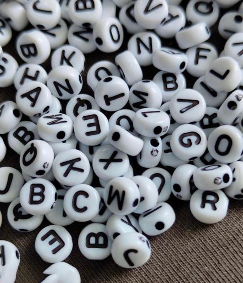 Black And White Alphabets Beads Image 2