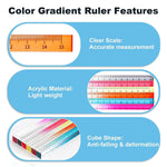 Colorful Clear Straight Ruler 2Pcs Cube Acrylic Ruler Set 15Cm Transparent Gradient Rulers Lightweight Measuring Tool For Students Adults School Classroom Office 2 Piece Random Color Image 4