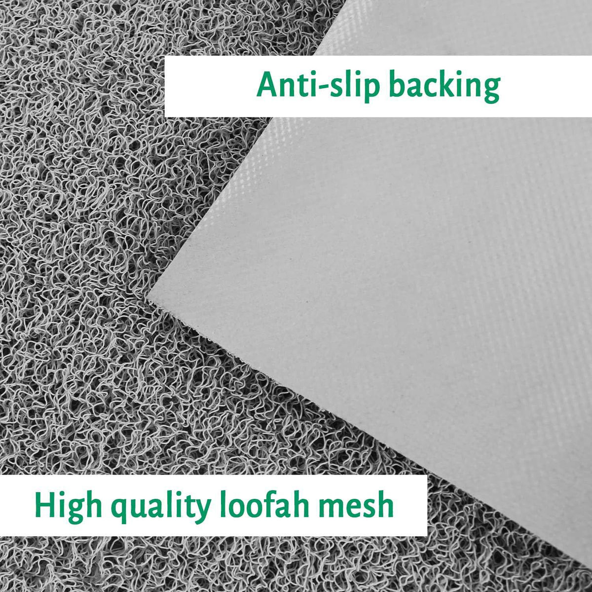 PVC Anti-Slip Doormat for Home & Bathroom Entrance Grey Rectangular Mat (2x3 Feet) Image 3