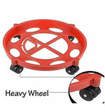Cylinder Stand With Wheels Gas Trolly Lpg Cylinder Stand Lpg Gas Cylinder Trolley With Heavy Duty Wheels Easily Movable Trolleyplastic Red 1 Pc Image 2