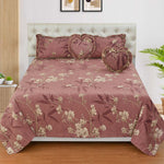 Cotton (90x100 Inch) Double Size Bedsheet With 2 Pillow Cover in Beige Color Image 2