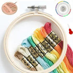 Qroof Embroidery Materials Beginners Starter Kitsize 6 Inches Hoop 10 Multicoloured Threads16 Different Needles 1 Threader 1 Sewing Pins A Complete Pack Set Image 1