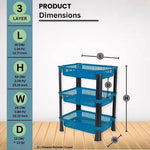 Plastic Vegetable Trolley Rack For Kitchen Storage Vegetable Organizer Vegetable Stand For Kitchen Basket Storage Racks 3 Layerblue Image 4