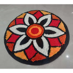 Polyester Anti-Slip Doormat for Home & Bathroom Entrance Multicolor round Mat (24 Inch) Image 2