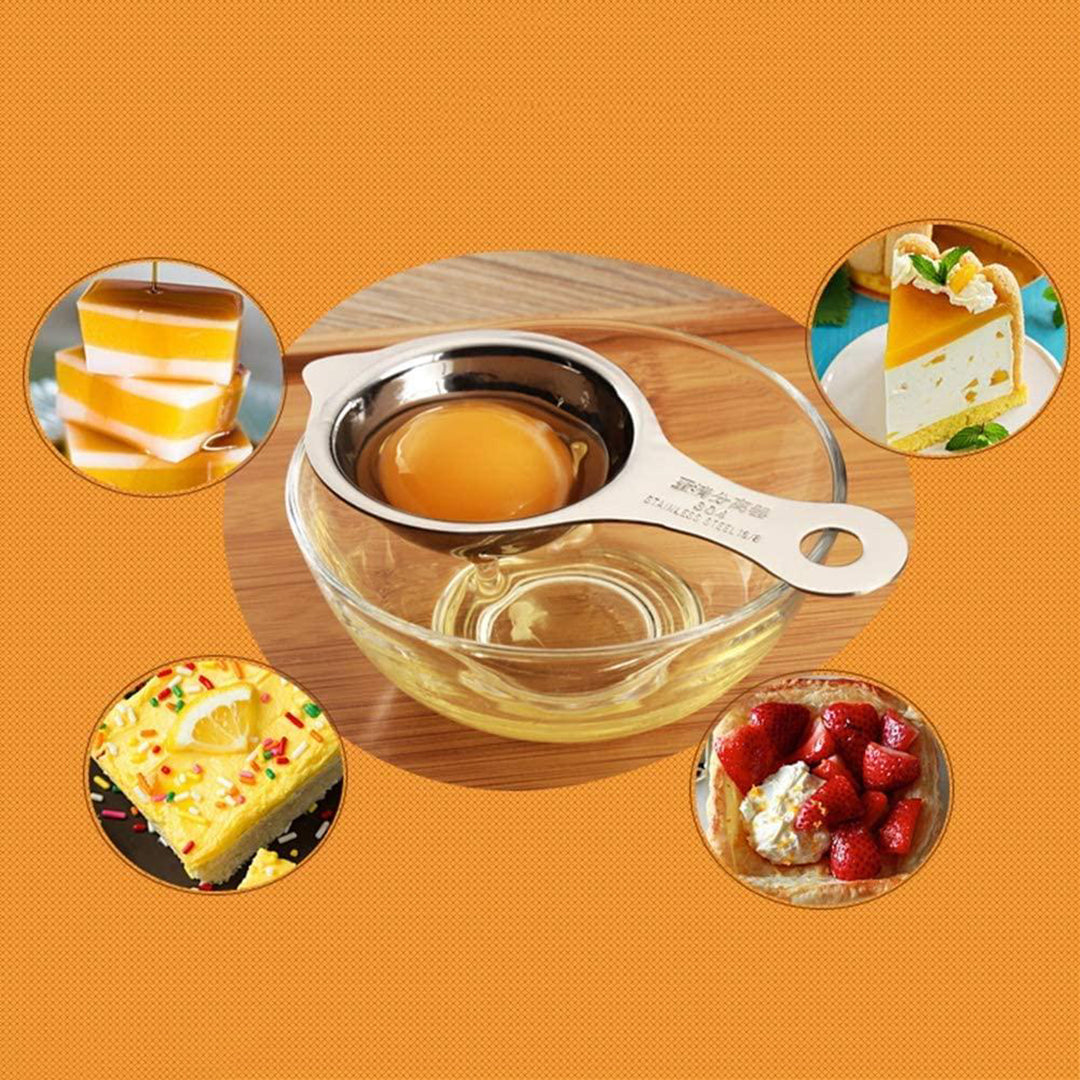 Stainless Steel Egg Yolk Separator Professional Tool For Baking Cake Egg Custards Mayonnaise Image 4