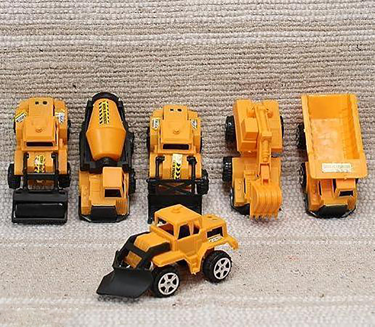 Kid Totoys Plastic Constructio Realistic Engiieer Vechicle Pushdozer Excavator Construction Toys Truck Machine Or Kids Excavator Construction Toy Yellow Pack Of 6 Image 1