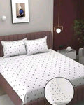 Cotton (78x72 Inch) Double Size Bedsheet With 2 Pillow Cover in White Color Image 1