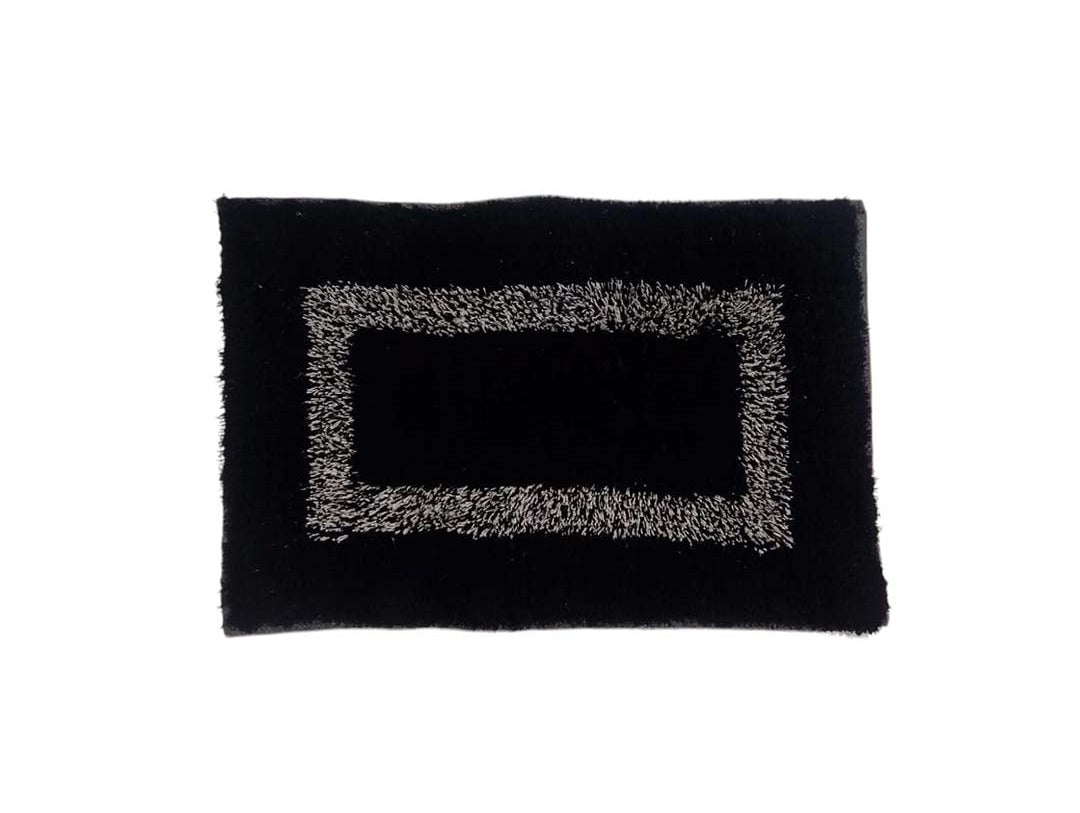 Cotton Anti-Slip Doormat for Home & Bathroom Entrance Black rectangular Mat (40x60 cm) 2 Pcs Image 3