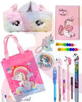Unicorn Themed Stationery Set Complete School Supplies Collection With Pouch Bag Diary Pens Pencil Keychain Ruler Highlighter And Glittery Accessories For Fun And Creative Learning Perfect For Kids Image 1
