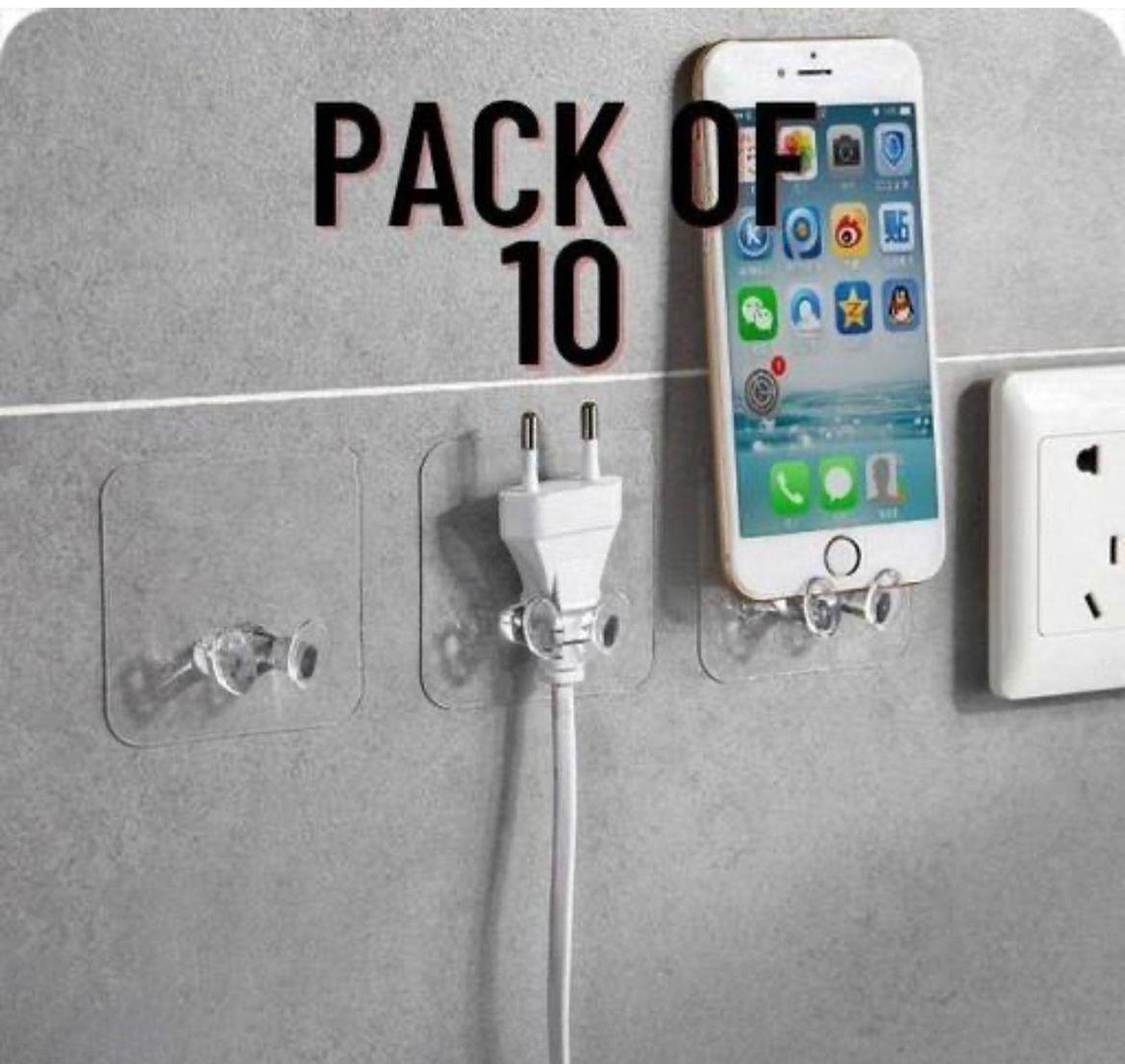 Adhesive Hook Multifunctional Plug Socket Holder Free Punching Adhesive Hook Sticker Wall Mounted Transparent Wall Plug Hook For Keys Towel Kitchen Plug Hook 10 Image 2