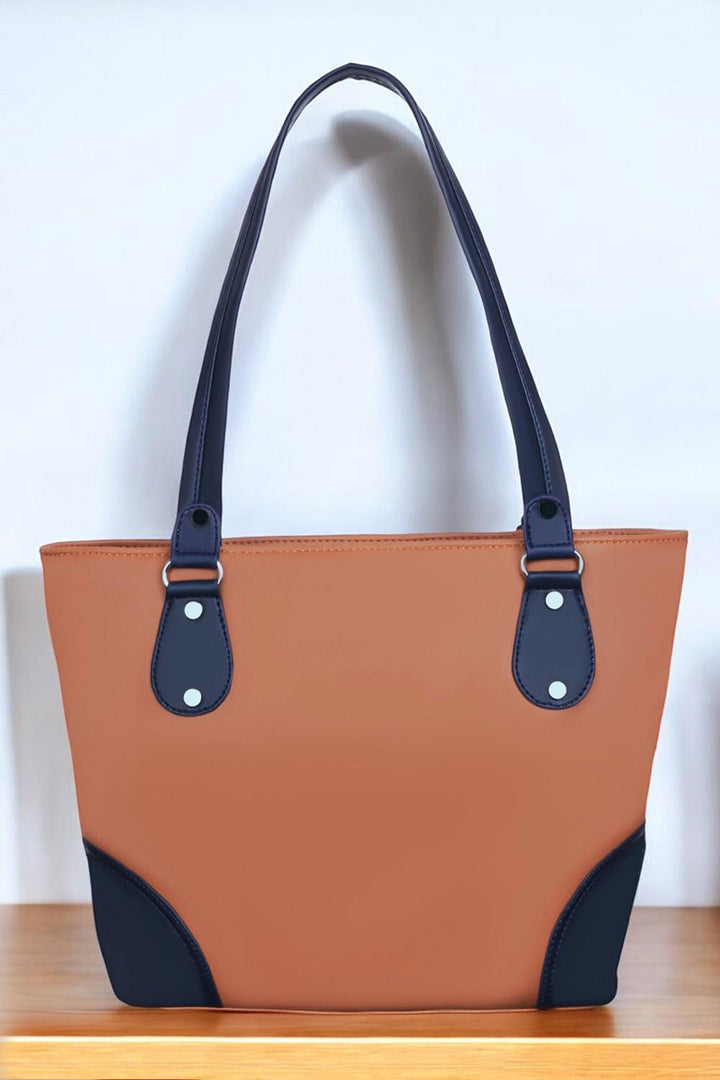 Handbag For Women And Girls Stylish Brown PU Leather Bag Image 1