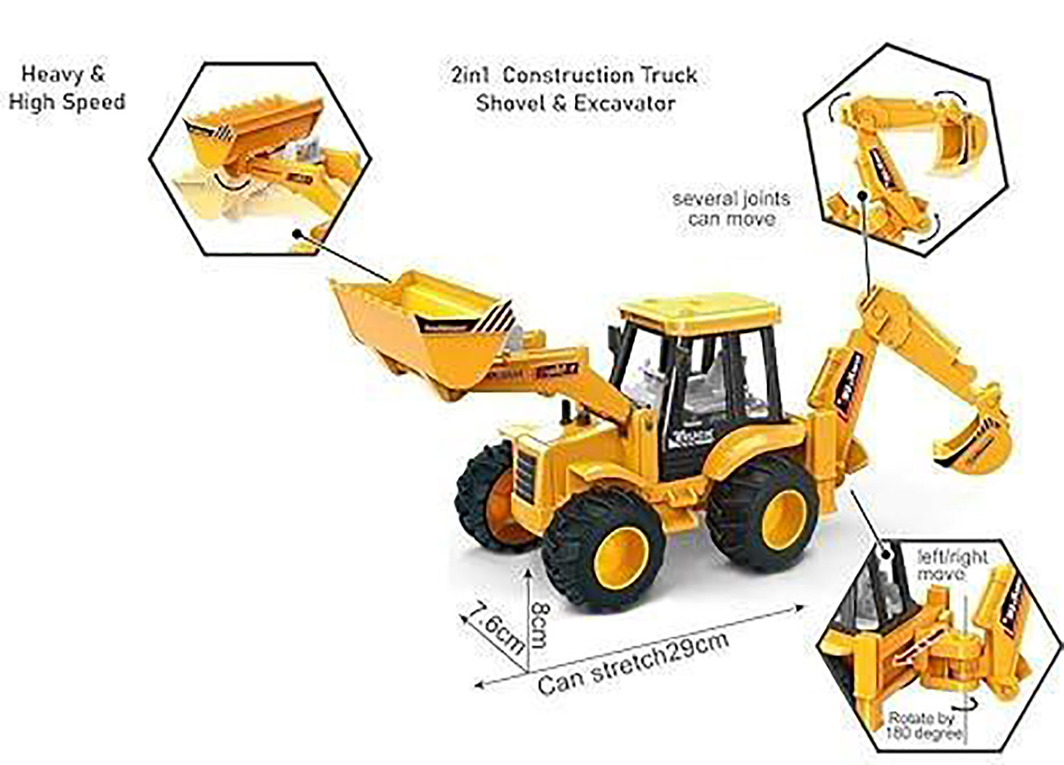 2 In 1 Small Construction Bulldozer Truck Toy Vehicles For Kids Image 4
