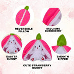 Strawberry Rabbit Plushie Cute Bunny Soft Toy Image 3