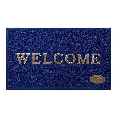 PVC Anti-Slip Doormat for Home & Bathroom Entrance Blue Rectangular Mat (40x60 cm) Image 2