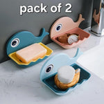 Soap Stand Holder For Bathroom Kitchen Sink Magic Stickers Wall Mounted Pack Of 2 Pcs Soap Dish Holder Fish Design Random Image 1