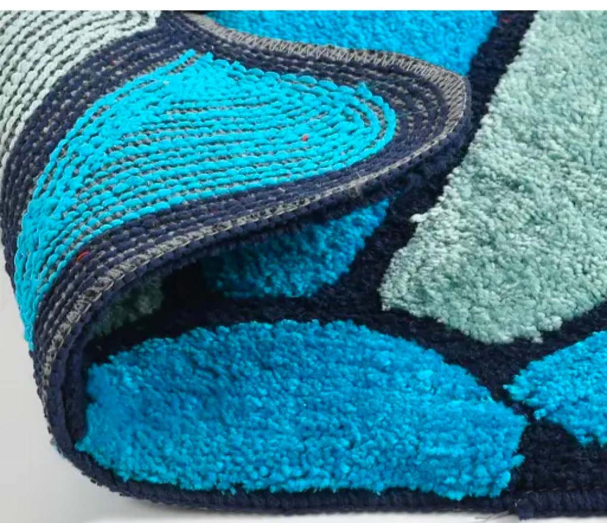 Microfiber Anti-Slip Doormat for Home & Bathroom Entrance Multicolor Semi Circle Mat (2x3 Feet) Image 2