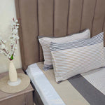 Cotton Blend (95x108 Inch) Double Size Bedsheet With 2 Pillow Cover in Beige Color Image 1